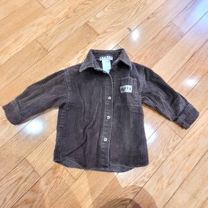 Vtg ROOTS corduroy button-up shacket  toddler shirt